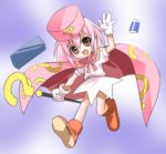  benesse cape hat hatena_yousei pink_hair staff umekichi 
