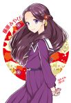  aikatsu! blush long_hair purple_hair seifuku tsukimiya_miyabi violet_eyes 