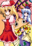  blue_eyes blue_hair flandre_scarlet hat kamishirasawa_keine long_hair moriya_suwako nagana_sayui ponytail red_eyes remilia_scarlet short_hair touhou wings 