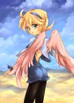  blue_eyes breath_of_fire breath_of_fire_iv hairband kouno_hikaru nina_(breath_of_fire_iv) nina_iv pantyhose short_hair thigh-highs wings 
