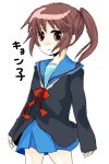  flat_chest genderswap kyon kyonko ponytail school_uniform serafuku solo suzumiya_haruhi_no_yuuutsu translated 