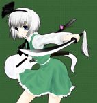  flower frills hairband hitodama katana konpaku_youmu konpaku_youmu_(ghost) mokuden myon short_hair sword touhou weapon white_hair 