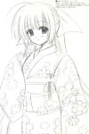  japanese_clothes kimono monochrome scan sketch 