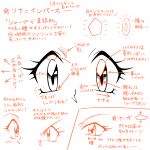  1990s_(style) araizumi_rui_(style) character_name eyes lina_inverse mamiya_myanmar monochrome multiple_views oldschool reference_sheet slayers translation_request v-shaped_eyebrows white_background 