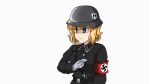  animated animated_gif aryana_schutze blonde_hair blue_eyes hideyoshiao1 nazi nazi_salute nazism 