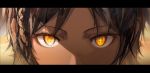  1boy arknights ayerscarpe_(arknights) braid close-up highres kagura_tohru orange_eyes solo symbol-shaped_pupils thorns_(arknights) 