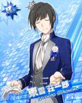  black_hair character_name closed_eyes groom idolmaster idolmaster_side-m jacket shinonome_souichirou short_hair smile 