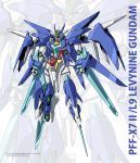  aqua_eyes character_name clenched_hands core_gundam_ii floating gundam gundam_build_divers gundam_build_divers_re:rise gunpla highres i.takashi mecha no_humans original solo v-fin zoom_layer 