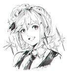  1girl close-up idol kaname_buccaneer looking_to_the_side macross macross_delta monochrome necktie shimatani_azu shiny short_hair sketch solo 