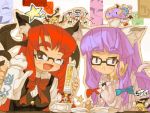 animal_ears bad_id bat_wings bespectacled cat_ears cat_tail cup flandre_scarlet girl_in_a_cup glasses head_wings headwings hong_meiling in_container in_cup itsukia izayoi_sakuya kemonomimi_mode kirisame_marisa koakuma minigirl patchouli_knowledge red_hair redhead remilia_scarlet tail tea touhou wings wink 