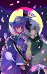  hitodama kazu_(artist) kazu_(muchuukai) konpaku_youmu konpaku_youmu_(ghost) myon saigyouji_yuyuko sword touhou weapon 