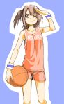  basketball mahou_sensei_negima mahou_sensei_negima! mikami_komata salute short_hair side_ponytail sketch wink wristband 