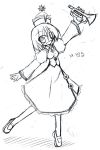  instrument merlin_prismriver monochrome sketch solo touhou trumpet 