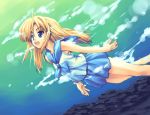  blue_eyes hoshizaki_hikaru original school_uniform serafuku swimming underwater wet_clothes 