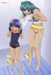  2girls angel_tales nana sandals shower swimsuit tagme tsubasa 
