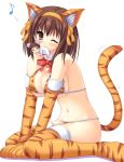  animal_ears cat_ears kneeling kyon mouse mouth_hold musical_note musical_notes suzumiya_haruhi suzumiya_haruhi_no_yuuutsu tail thigh-highs thighhighs uehiro 