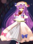  crescent hair_ribbon hat long_hair magic_circle patchouli_knowledge purple_eyes purple_hair ribbon touhou yuzuki_(artist) 