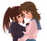  bad_id genderswap hug koizumi_itsuki koizumi_itsuki_(female) kyon kyonko multiple_girls natsume_(menthol) natsume_(n-k) suzumiya_haruhi_no_yuuutsu yuri 