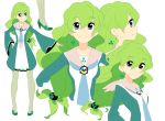  green_hair long_hair pantyhose rakuraku smile 