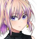  1girl bangs blonde_hair bukiyou_na_senpai close-up earrings eyebrows_behind_hair highres jewelry kannawa_azusa kudou_makoto looking_at_viewer official_art solo star_(symbol) star_earrings violet_eyes white_background 