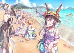  1boy 6+girls :d ^_^ amiya_(arknights) animal_ears ansel_(arknights) arknights backless_outfit backless_swimsuit bag bangs bare_arms bare_legs bare_shoulders beach beach_umbrella bear_ears black_swimsuit blonde_hair blue_hair blue_ribbon blue_shorts blue_sky blush boat bra_strap breasts brown_hair ch&#039;en_(arknights) closed_eyes clouds commentary_request cowboy_shot crab day dragon_horns dragon_tail dress ears_through_headwear feet_out_of_frame flower from_behind goggles goggles_on_headwear gummy_(arknights) hair_between_eyes hand_on_hip hat hat_flower hermit_crab highres holding_hands holding_own_tail horns ifrit_(arknights) innertube jacket jewelry large_breasts large_tail long_hair long_ponytail mini_hat multiple_girls ocean off-shoulder_shirt off_shoulder one-piece_swimsuit open_mouth otoko_no_ko outdoors pink_hair pink_shirt pointy_ears ponytail pov provence_(arknights) puffy_short_sleeves puffy_sleeves purple_hair rabbit_ears red_flower redhead revision ribbon ring sand_castle sand_sculpture shining_(arknights) shirt short_shorts short_sleeves shorts silver_hair sitting sky skyfire_(arknights) sleeveless sleeveless_dress smile sora_(arknights) standing starfish sun_hat swimsuit tail thigh_strap thighs twintails umbrella very_long_hair vigna_(arknights) water watercraft white_dress white_jacket wolf_ears wolf_tail yuuki_higumo 