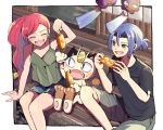  1boy 1girl atsumi_yoshioka corn gen_1_pokemon james_(pokemon) jessie_(pokemon) meowth pokemon pokemon_(anime) smile team_rocket 