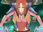  1girl cockpit cosplay crossover gundam gundam_unicorn hinotta looking_ahead looking_at_viewer marida_cruz pilot_suit redhead solo soukyuu_no_fafner toomi_maya toomi_maya_(cosplay) violet_eyes 