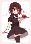  alternate_costume black_dress dress drink enmaided gothic_lolita kantai_collection lolita_fashion maid mutsuki_(kantai_collection) red_eyes redhead yoru_nai 