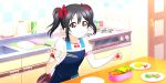  black_hair blush dress long_hair love_live!_school_idol_festival_all_stars red_eyes smile twintails yazawa_nico 