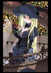  elbow_gloves gloves hat lace long_hair mask stained_glass stairs wakaba 