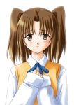  brown_hair sad school_uniform tsukihime twintails yumizuka_satsuki 
