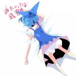  bloomers blue_hair bow cirno kanikama solo touhou translation_request wings 