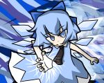  blue blue_eyes blue_hair bow cirno solo touhou vector_trace wings yuzu_hiko 