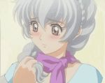  animated_gif blush full_metal_panic full_metal_panic! gif grey_eyes hair_tussle hair_twirl hair_twirling lowres scarf screencap shy silver_hair teletha_testarossa 