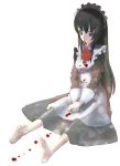  barefoot blood feet futaba_channel harepore maid nijiura_maids nosebleed sitting yowai 