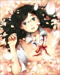  brown_eyes brown_hair cherry_blossoms glasses tears wakana_(artist) 