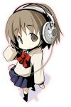  headphones lowres original runa_runa school_uniform serafuku tsukigami_runa 