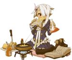  cheese eating fondue highres itsukia magic original potion red_eyes white_hair 