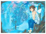  green_eyes haibane_renmei halo original wings 