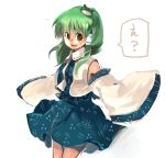 frog green_hair japanese_clothes kochiya_sanae long_hair miko skirt snake touhou