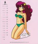  1980s_(style) 1girl calendar_(medium) company_name copyright official_art oldschool ran_(urusei_yatsura) solo urushihara_satoshi 