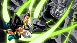  2boys aqua_sash artist_request black_hair black_wristband broly_(dragon_ball_super) dragon_ball dragon_ball_super dragon_ball_super_broly dragon_ball_xenoverse fighting floating_clothes floating_hair gogeta highres legendary_super_saiyan loading_screen looking_at_another looking_back male_focus metamoran_vest multiple_boys muscular muscular_male no_pupils official_art official_wallpaper open_mouth pants saiyan_armor scar scar_on_cheek scar_on_face single_bang smirk spiky_hair super_saiyan third-party_source white_pants 