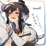  2girls anchor_symbol artist_name black_hair blush brown_eyes crying crying_with_eyes_open dated eyebrows_visible_through_hair flying_sweatdrops hair_between_eyes kantai_collection long_hair multiple_girls open_mouth ruohire9 short_hair_with_long_locks signature solo_focus tears tokitsukaze_(kantai_collection) translation_request yukikaze_(kantai_collection) 