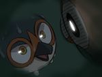  beak bird close-up commentary_request dark decidueye eye_contact gen_7_pokemon looking_at_another no_humans open_mouth owl pokemon pokemon_(creature) rowlet shaded_face starter_pokemon sweat taisa_(lovemokunae) tongue yellow_eyes 