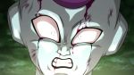  1boy absurdres blank_eyes blood blood_on_face bruise_on_face clenched_teeth clouds cloudy_sky dragon_ball dragon_ball_z face frieza green_sky highres light male_focus sky solo srojam teeth 