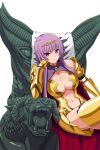  1girl armor armored_boots bangs bikini_armor black_gloves blunt_ends boots breastplate breasts cape center_opening chin_rest circlet claudette_(queen&#039;s_blade) cleavage_cutout closed_mouth curvy elbow_gloves g-string gloves gold_armor large_breasts long_hair navel navel_cutout official_art outline purple_hair queen&#039;s_blade queen&#039;s_blade_unlimited queen&#039;s_blade_white_triangle red_cape shoulder_armor sidelocks sitting solo spaulders straight_hair thighs thong throne vambraces violet_eyes 