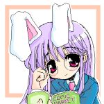  bespectacled bunny_ears ehime_mikan glasses lowres purple_hair rabbit_ears red_eyes reisen_udongein_inaba touhou 