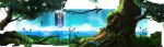  highres landscape long_image mugon nature panorama scenery tree trees water waterfall wide_image 