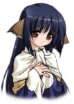  blush brown_eyes higuchi_isami long_hair utawareru_mono utawarerumono yuzuha yuzuha_(utawareru_mono) 