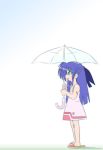  blue_hair dress ginga_nakajima green_eyes mahou_shoujo_lyrical_nanoha mahou_shoujo_lyrical_nanoha_strikers purple_hair tamu-v umbrella 